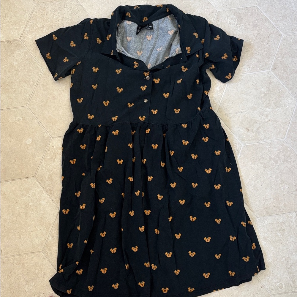 Cakeworthy Disney Mickey Mouse Pumpkin Button Up Dress Halloween